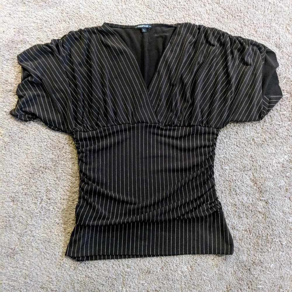 Brown V-neck Top